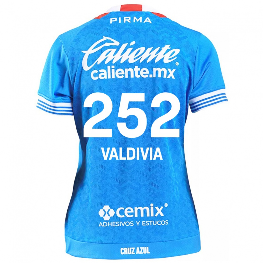 Kandiny Hombre Camiseta Christian Valdivia #252 Cielo Azul 1ª Equipación 2024/25 La Camisa México