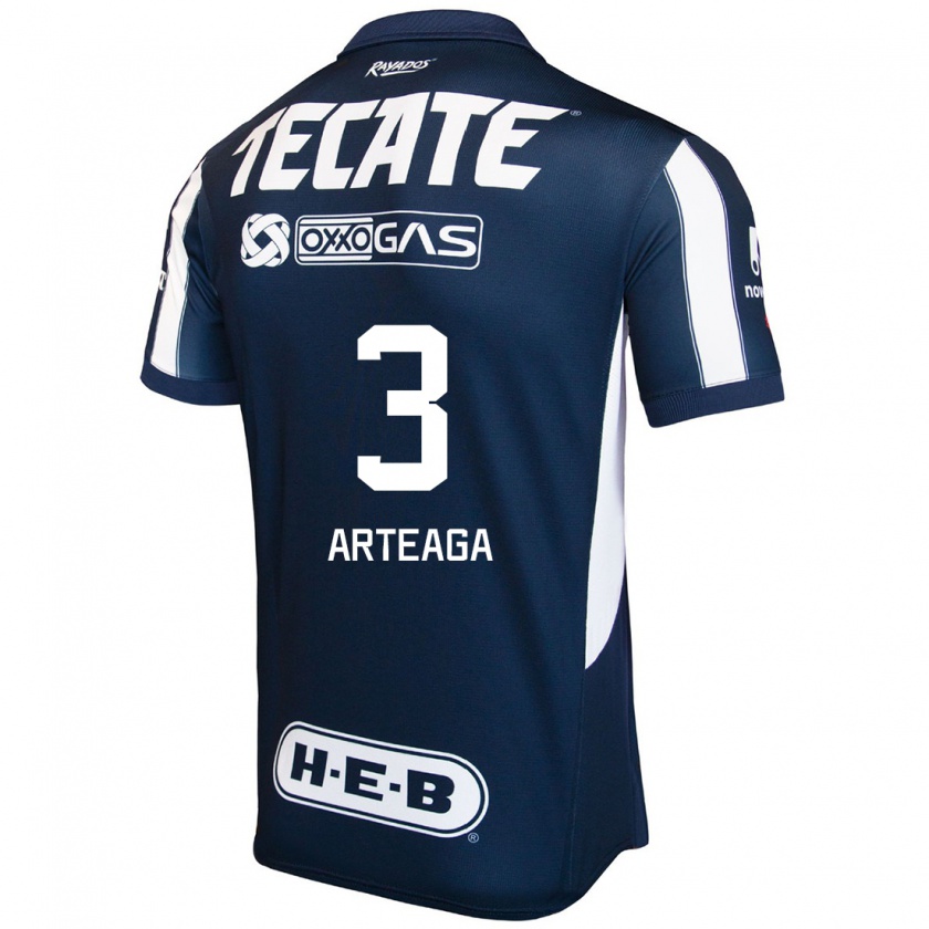 Kandiny Hombre Camiseta Gerardo Arteaga #3 Azul Rojo Blanco 1ª Equipación 2024/25 La Camisa México