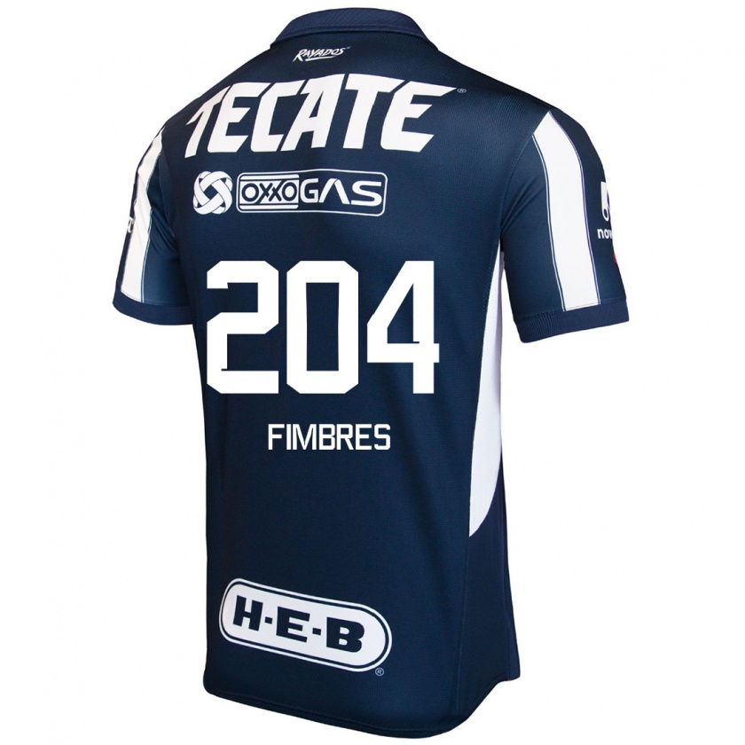 Kandiny Hombre Camiseta Iker Fimbres #204 Azul Rojo Blanco 1ª Equipación 2024/25 La Camisa