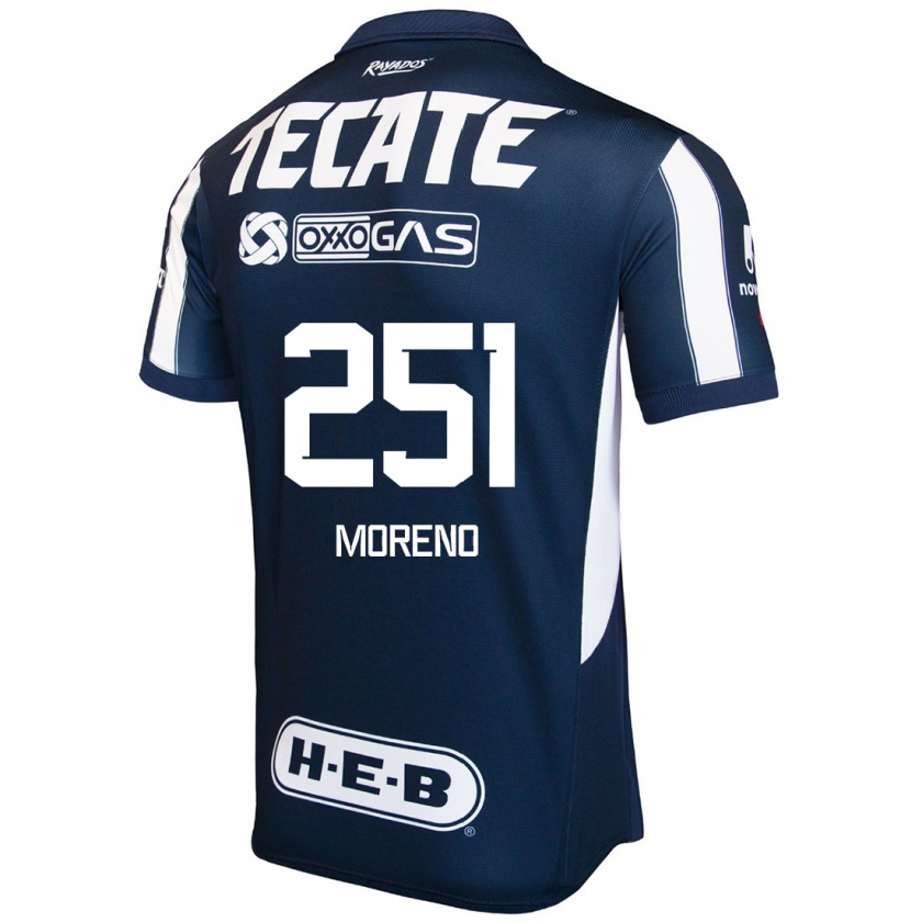 Kandiny Hombre Camiseta Josué Moreno #251 Azul Rojo Blanco 1ª Equipación 2024/25 La Camisa