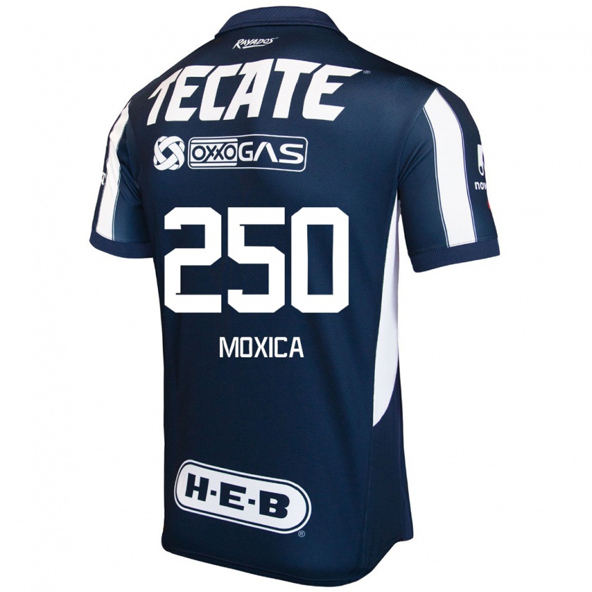 Kandiny Hombre Camiseta Joaquín Moxica #250 Azul Rojo Blanco 1ª Equipación 2024/25 La Camisa México