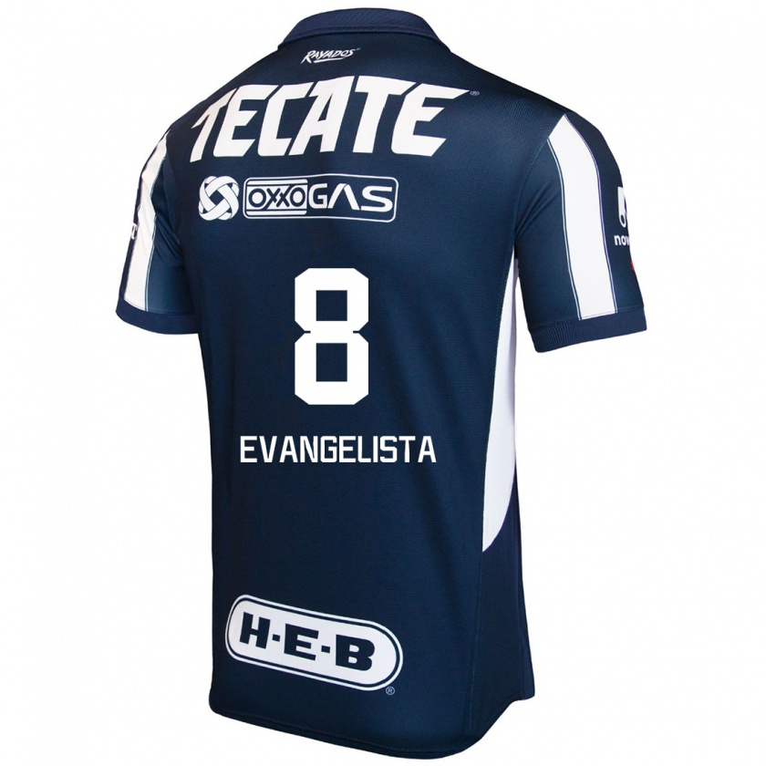 Kandiny Hombre Camiseta Diana Evangelista #8 Azul Rojo Blanco 1ª Equipación 2024/25 La Camisa México