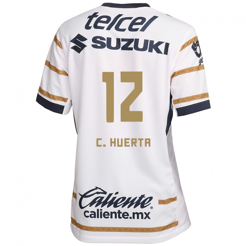 Kandiny Hombre Camiseta César Huerta #12 Obsidiana Blanca 1ª Equipación 2024/25 La Camisa