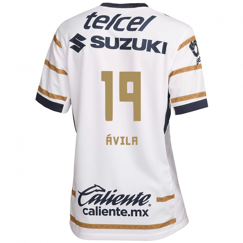 Kandiny Hombre Camiseta Alí Ávila #19 Obsidiana Blanca 1ª Equipación 2024/25 La Camisa