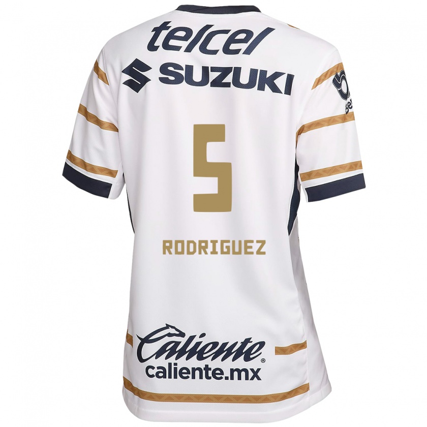 Kandiny Hombre Camiseta Jeronimo Rodriguez #5 Obsidiana Blanca 1ª Equipación 2024/25 La Camisa