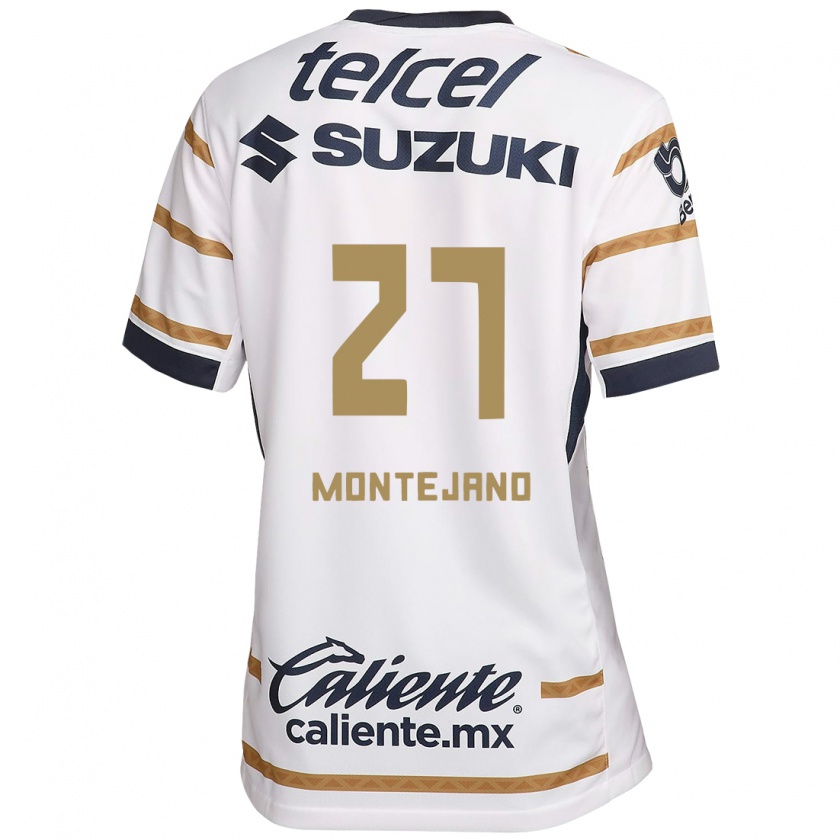 Kandiny Hombre Camiseta Emanuel Montejano #27 Obsidiana Blanca 1ª Equipación 2024/25 La Camisa