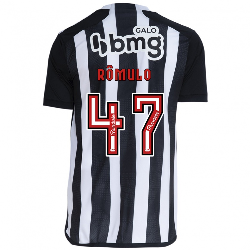 Kandiny Hombre Camiseta Rômulo #47 Blanco Negro 1ª Equipación 2024/25 La Camisa