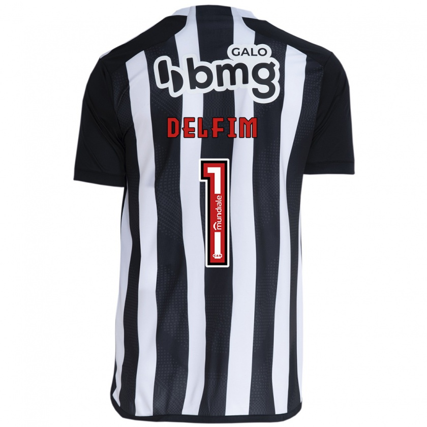 Kandiny Hombre Camiseta Gabriel Delfim #1 Blanco Negro 1ª Equipación 2024/25 La Camisa