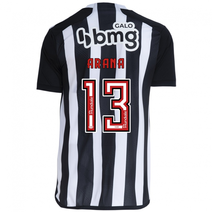 Kandiny Hombre Camiseta Guilherme Arana #13 Blanco Negro 1ª Equipación 2024/25 La Camisa