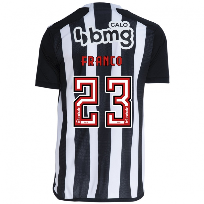 Kandiny Heren Alan Franco #23 Wit Zwart Thuisshirt Thuistenue 2024/25 T-Shirt