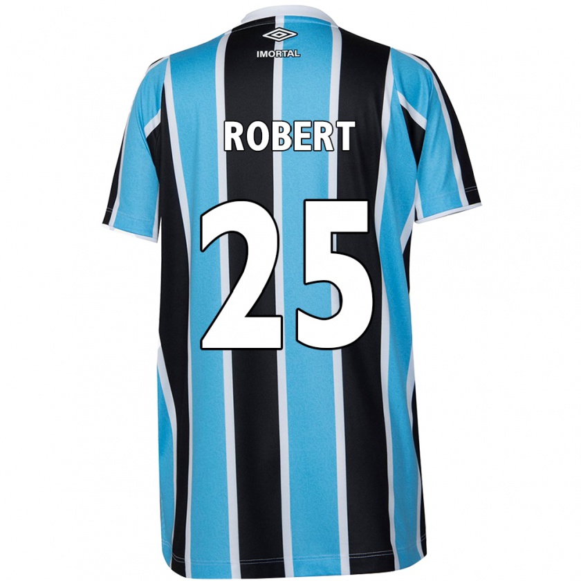 Kandiny Hombre Camiseta Jhonata Robert #25 Azul Negro Blanco 1ª Equipación 2024/25 La Camisa