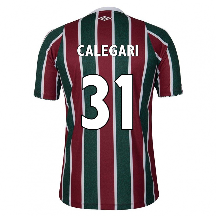 Kandiny Hombre Camiseta Calegari #31 Verde Granate Blanco 1ª Equipación 2024/25 La Camisa