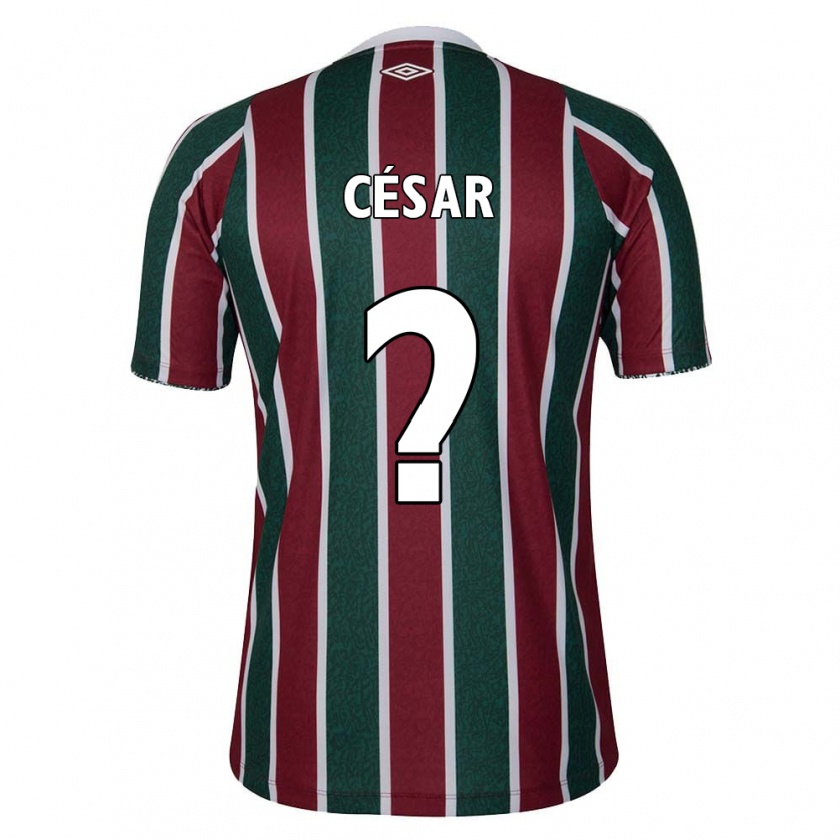 Kandiny Hombre Camiseta Adrian César #0 Verde Granate Blanco 1ª Equipación 2024/25 La Camisa