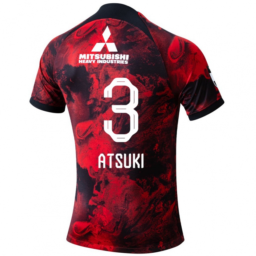 Kandiny Uomo Maglia Atsuki Ito #3 Rosso Nero Kit Gara Home 2024/25 Maglietta