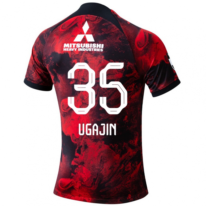 Kandiny Uomo Maglia Tomoya Ugajin #35 Rosso Nero Kit Gara Home 2024/25 Maglietta