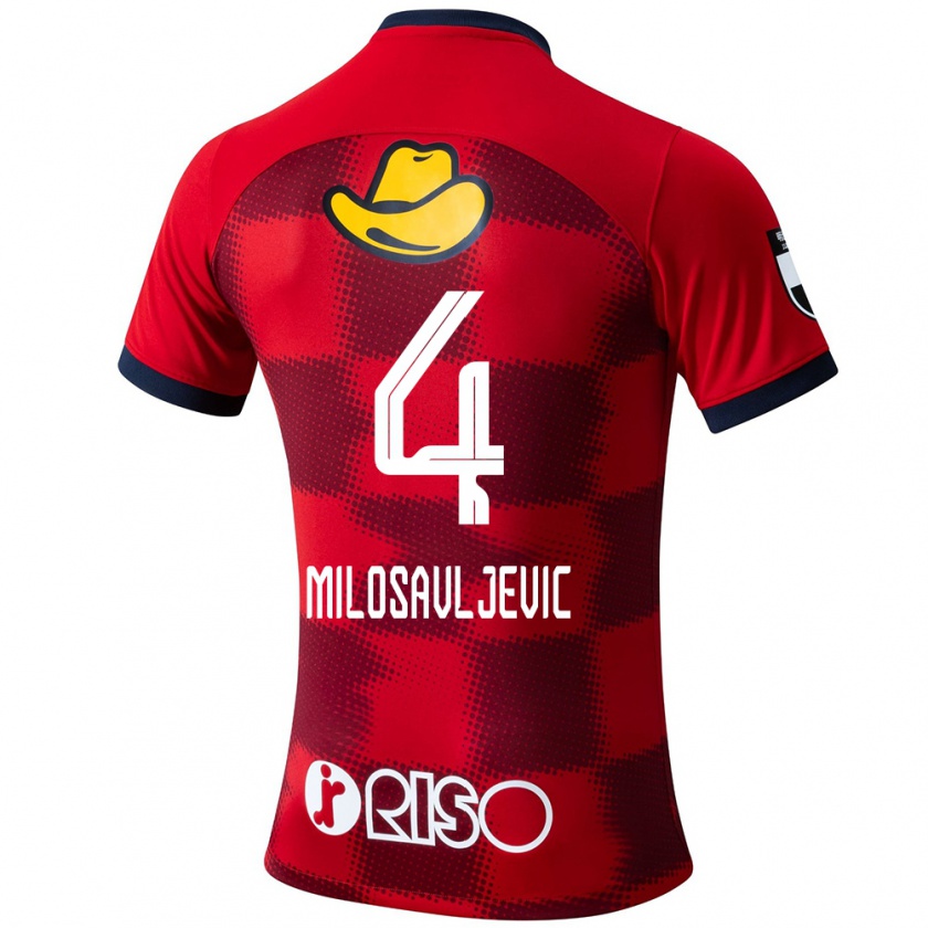 Kandiny Heren Radomir Milosavljevic #4 Rood Blauw Wit Thuisshirt Thuistenue 2024/25 T-Shirt