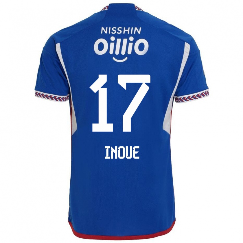 Kandiny Hombre Camiseta Kenta Inoue #17 Azul Blanco Rojo 1ª Equipación 2024/25 La Camisa