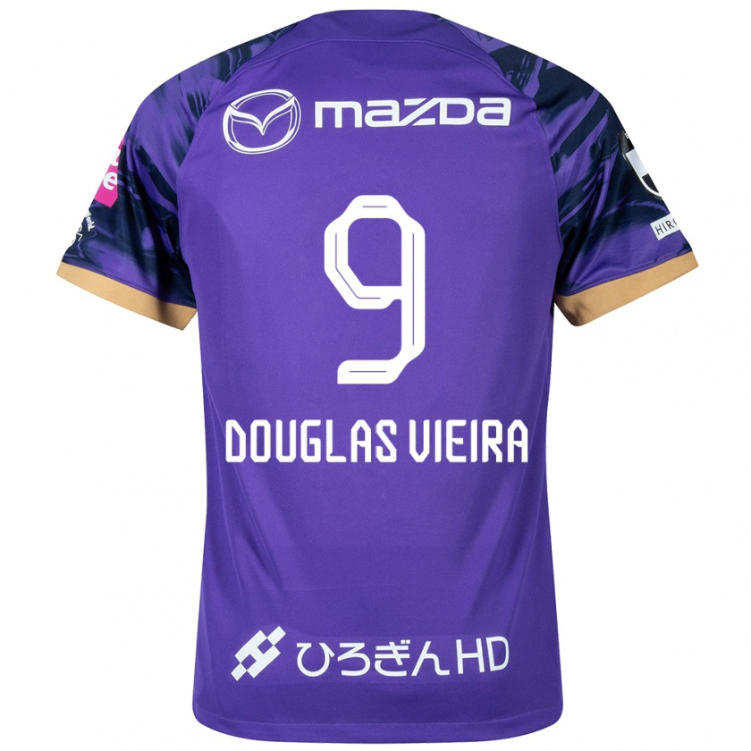 Kandiny Heren Douglas Vieira #9 Paars Wit Thuisshirt Thuistenue 2024/25 T-Shirt