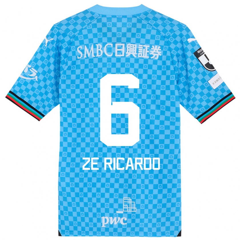 Kandiny Hombre Camiseta Zé Ricardo #6 Azul Celeste 1ª Equipación 2024/25 La Camisa