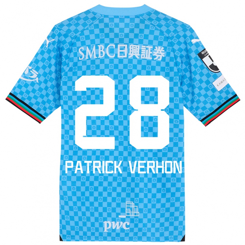 Kandiny Heren Patrick Verhon #28 Azuur Blauw Thuisshirt Thuistenue 2024/25 T-Shirt België