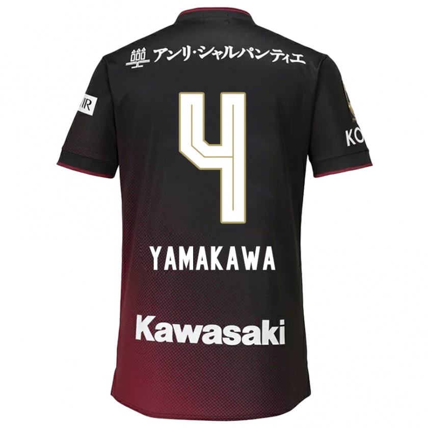 Kandiny Herren Tetsushi Yamakawa #4 Schwarz Rot Heimtrikot Trikot 2024/25 T-Shirt Österreich