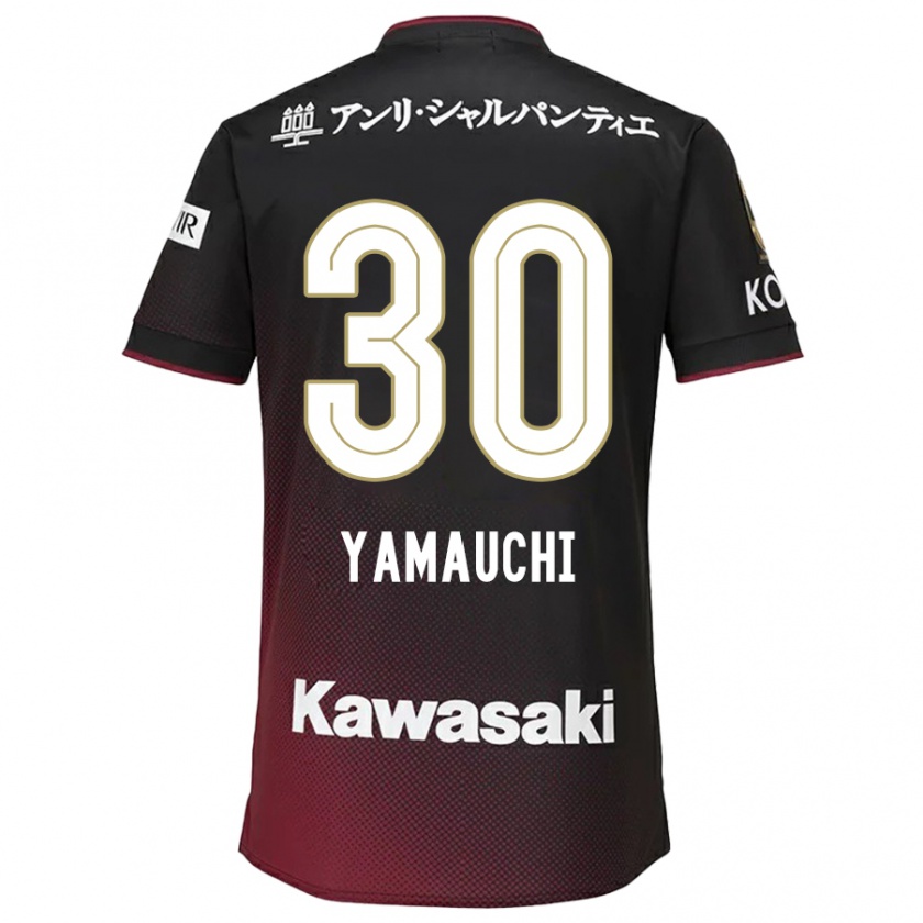 Kandiny Uomo Maglia Kakeru Yamauchi #30 Nero Rosso Kit Gara Home 2024/25 Maglietta