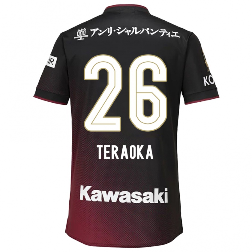 Kandiny Uomo Maglia Yuma Teraoka #26 Nero Rosso Kit Gara Home 2024/25 Maglietta