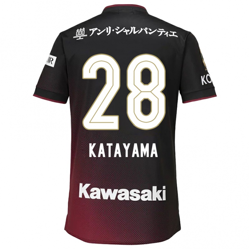 KandinyメンズKota Katayama#28ブラックレッドホームシャツ2024/25ジャージーユニフォーム