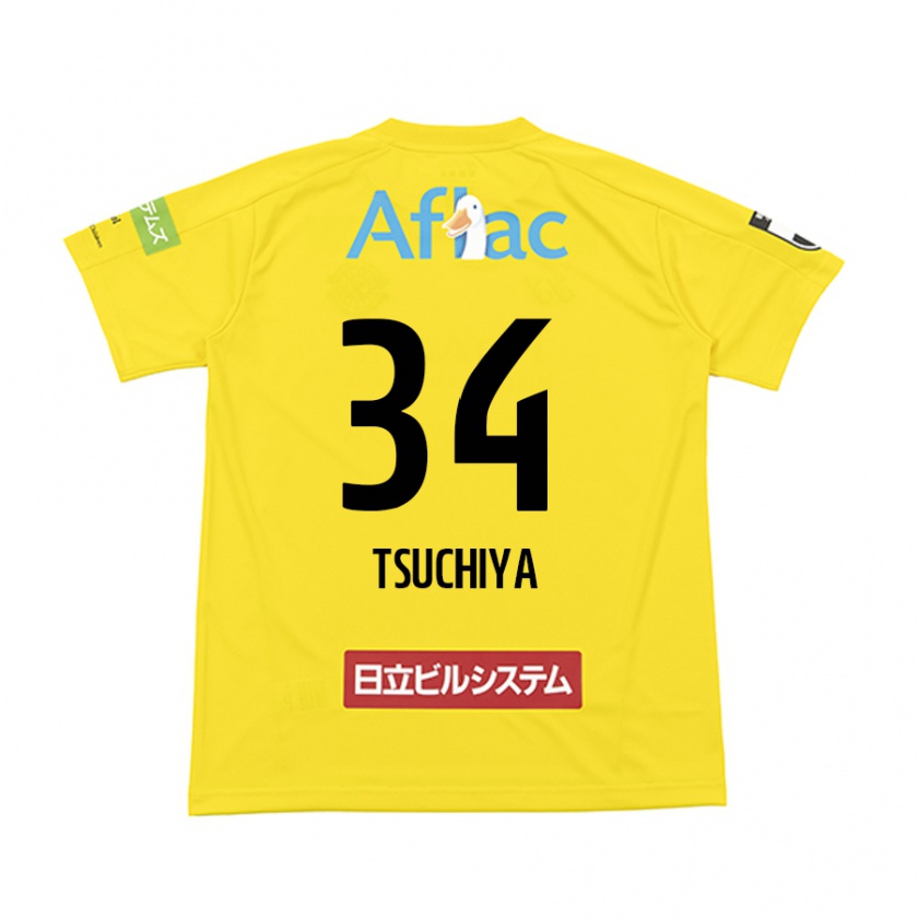 Kandiny Heren Takumi Tsuchiya #34 Geel Zwart Thuisshirt Thuistenue 2024/25 T-Shirt België