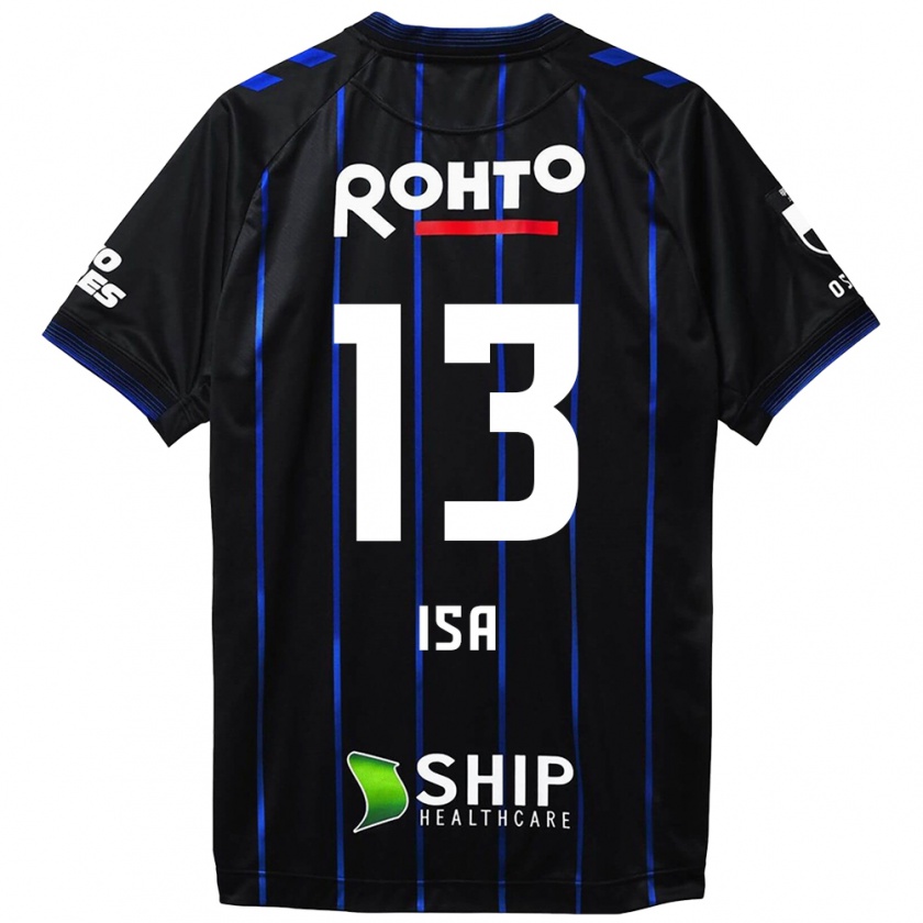 Kandiny Uomo Maglia Isa Sakamoto #13 Nero Blu Kit Gara Home 2024/25 Maglietta