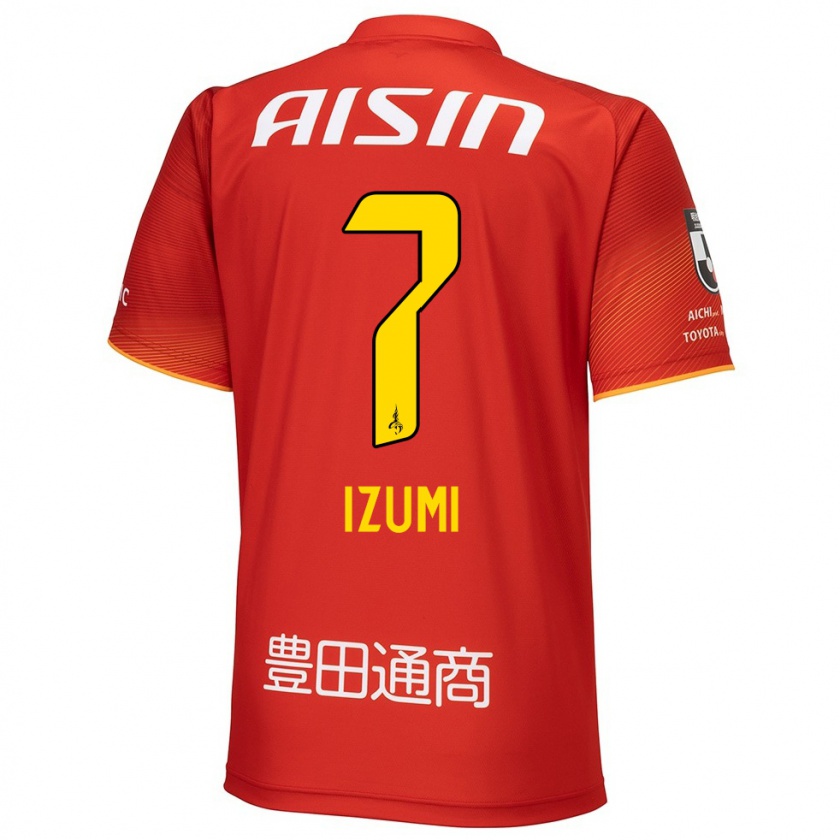 Kandiny Hombre Camiseta Ryuji Izumi #7 Rojo Blanco Amarillo 1ª Equipación 2024/25 La Camisa