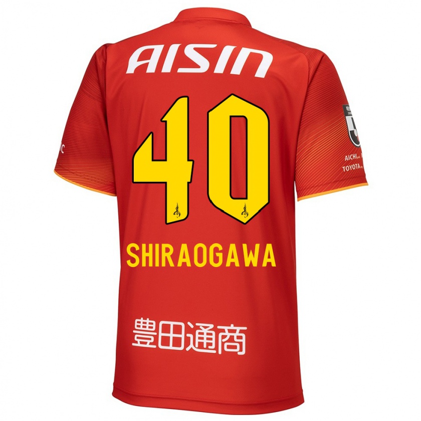 Kandiny Uomo Maglia Rekuto Shiraogawa #40 Rosso Bianco Giallo Kit Gara Home 2024/25 Maglietta