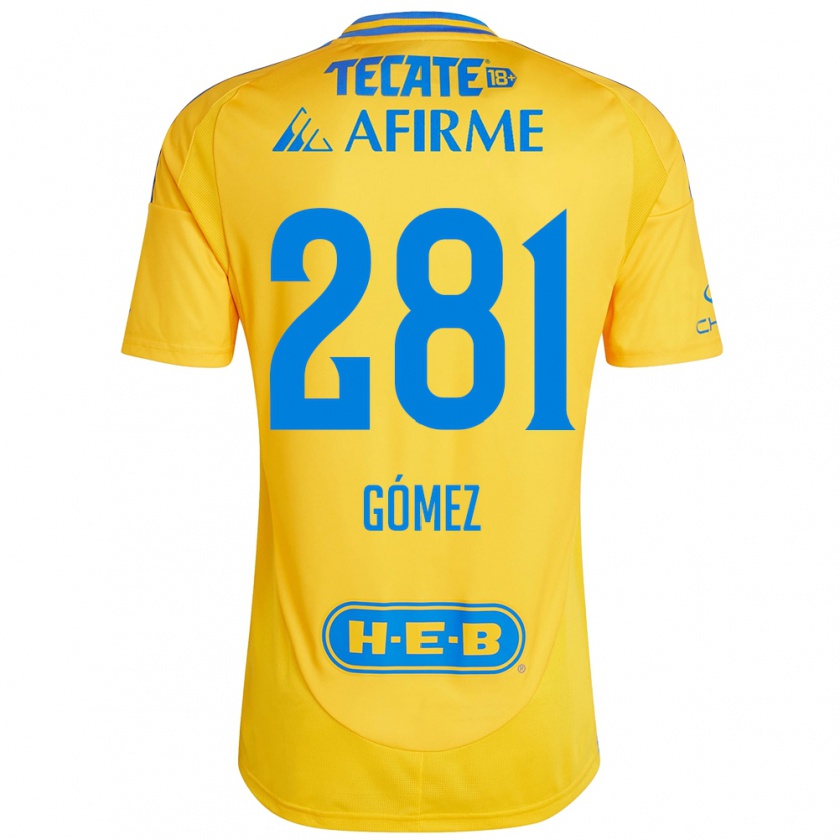 Kandiny Heren Luis Gómez #281 Goud Geel Thuisshirt Thuistenue 2024/25 T-Shirt