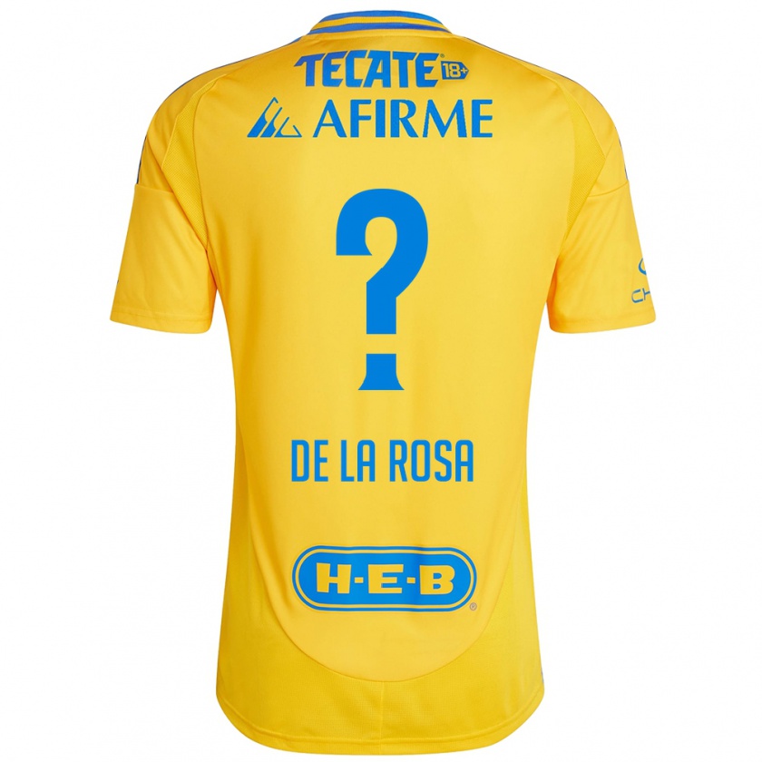 Kandiny Hombre Camiseta Luis De La Rosa #0 Oro Amarillo 1ª Equipación 2024/25 La Camisa