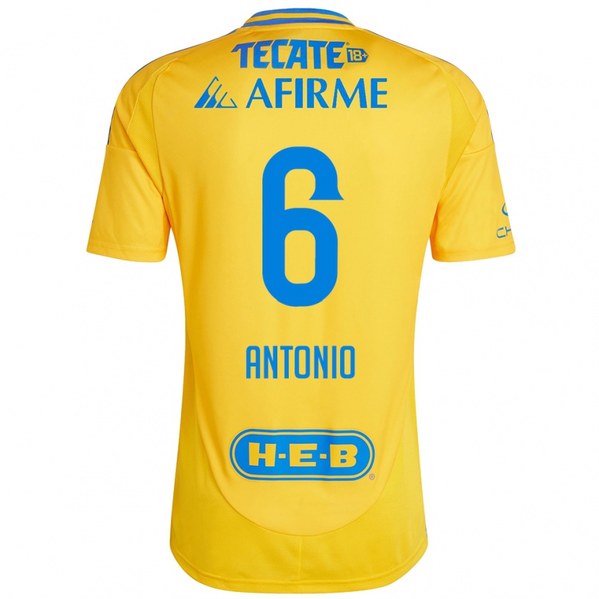 Kandiny Hombre Camiseta Nancy Antonio #6 Oro Amarillo 1ª Equipación 2024/25 La Camisa