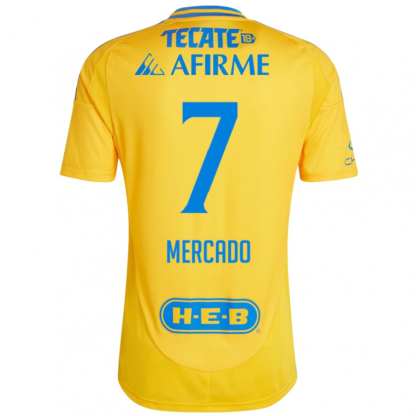 Kandiny Hombre Camiseta Liliana Mercado #7 Oro Amarillo 1ª Equipación 2024/25 La Camisa