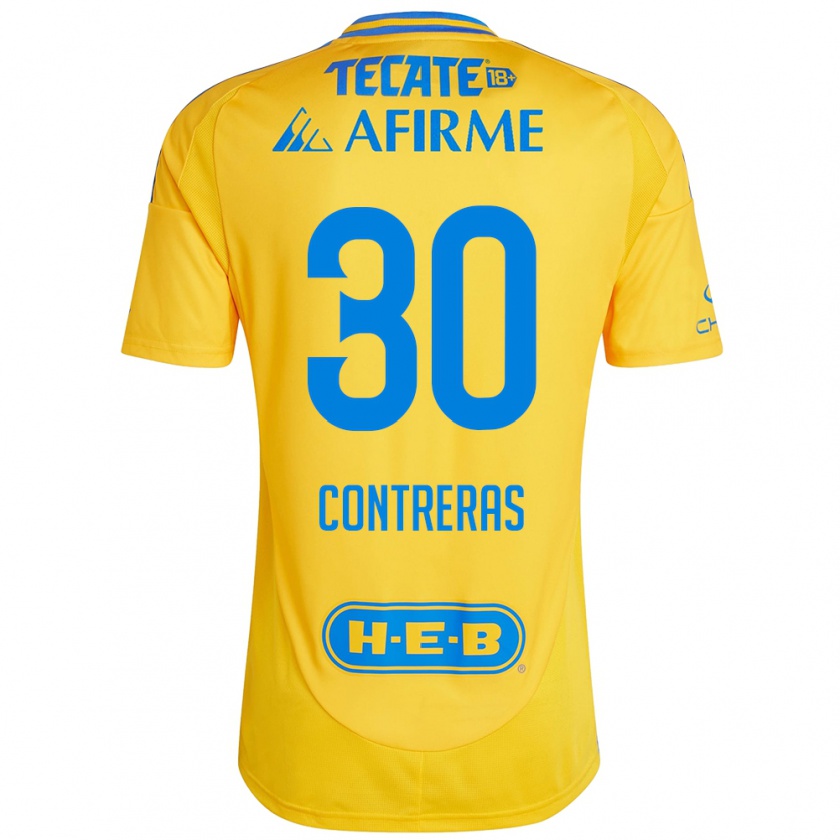 Kandiny Hombre Camiseta Lizeth Contreras #30 Oro Amarillo 1ª Equipación 2024/25 La Camisa