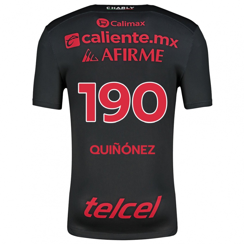 Kandiny Hombre Camiseta Martín Quiñónez #190 Negro Rojo 1ª Equipación 2024/25 La Camisa