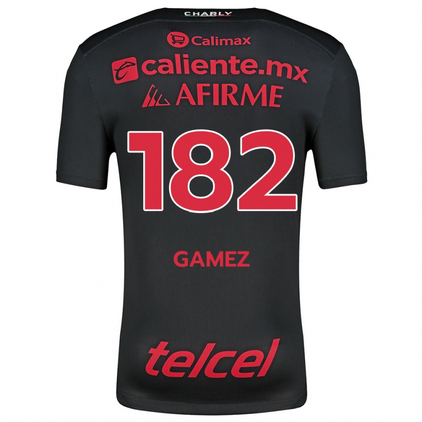 Kandiny Hombre Camiseta Mark Gamez #182 Negro Rojo 1ª Equipación 2024/25 La Camisa