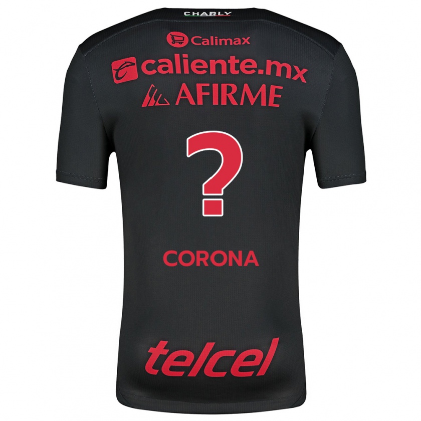 Kandiny Hombre Camiseta José Corona #0 Negro Rojo 1ª Equipación 2024/25 La Camisa