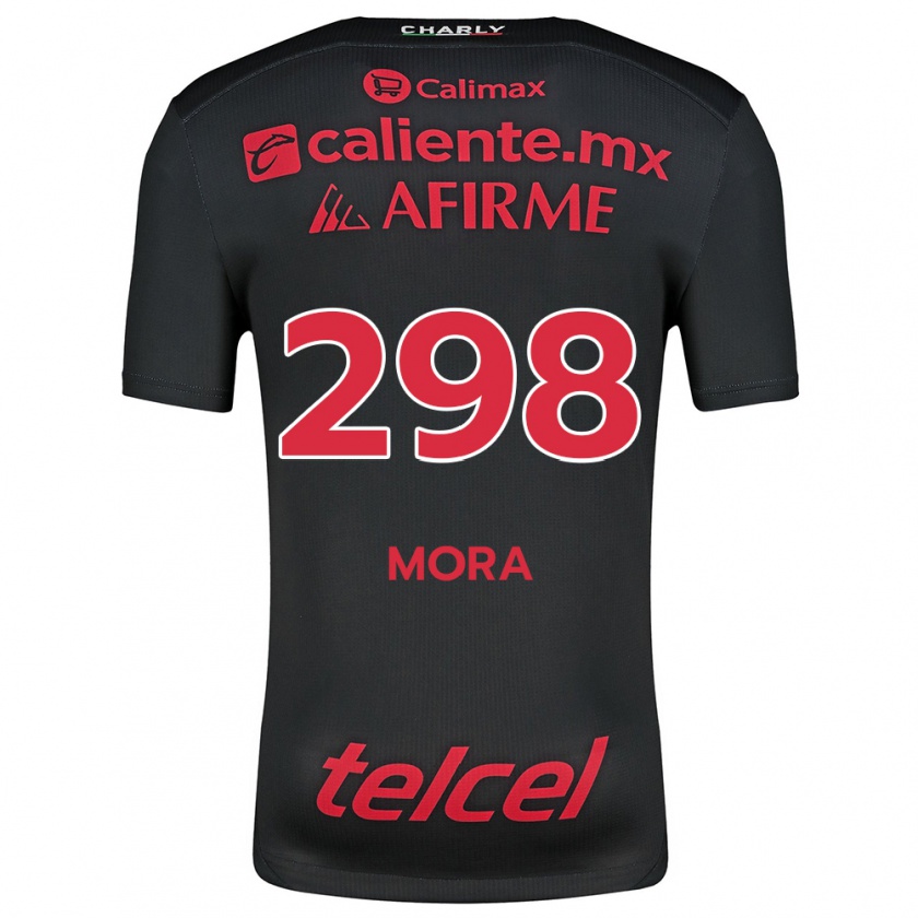 Kandiny Hombre Camiseta Gilberto Mora #298 Negro Rojo 1ª Equipación 2024/25 La Camisa