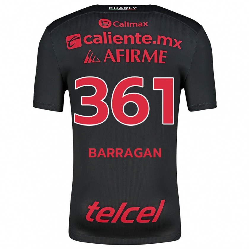 Kandiny Hombre Camiseta Jesús Barragán #361 Negro Rojo 1ª Equipación 2024/25 La Camisa