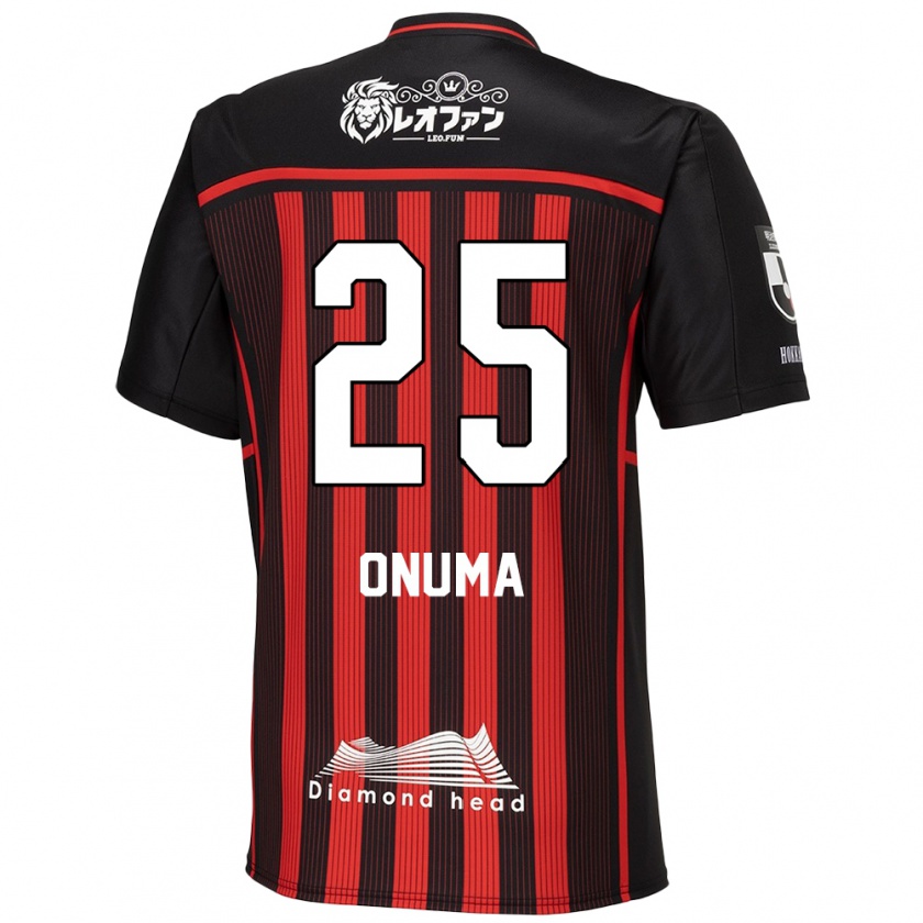 Kandiny Uomo Maglia Akito Onuma #25 Rosso Nero Kit Gara Home 2024/25 Maglietta