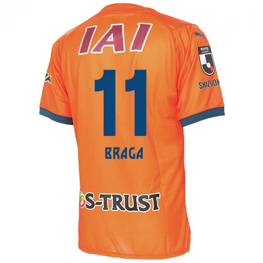 Kandiny Hombre Camiseta Lucas Braga #11 Naranja Azul 1ª Equipación 2024/25 La Camisa México