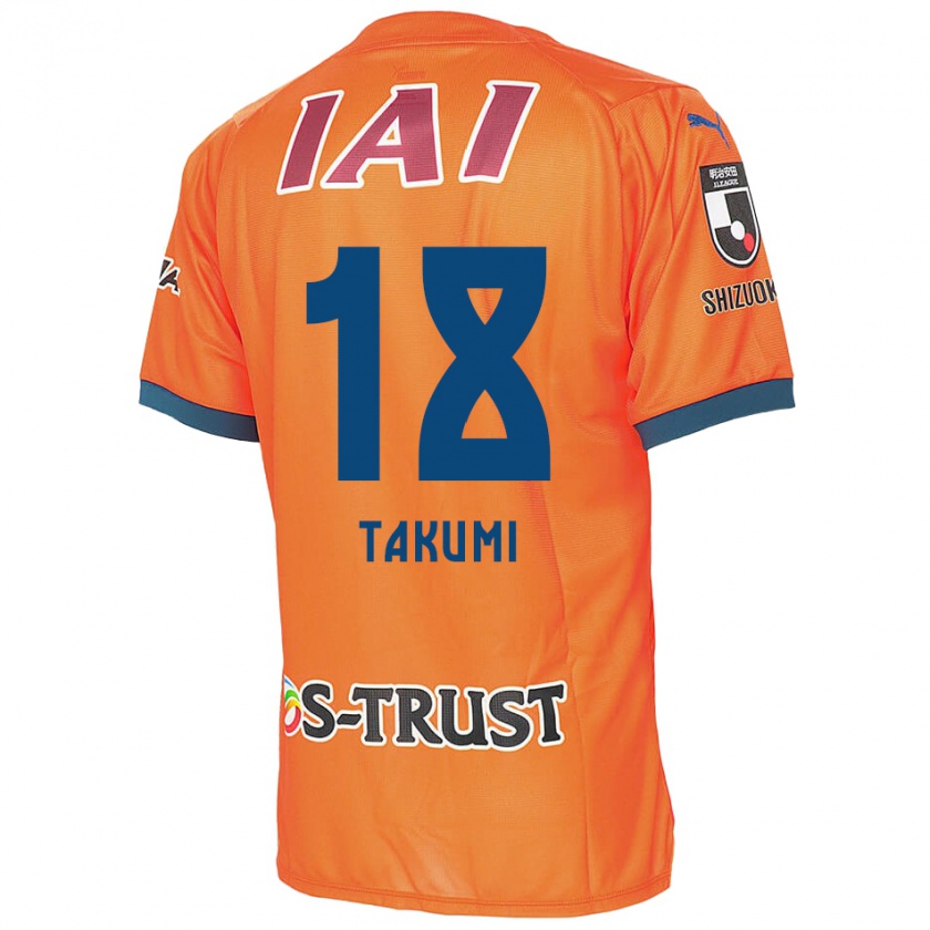 Kandiny Hombre Camiseta Takumi Kato #18 Naranja Azul 1ª Equipación 2024/25 La Camisa México