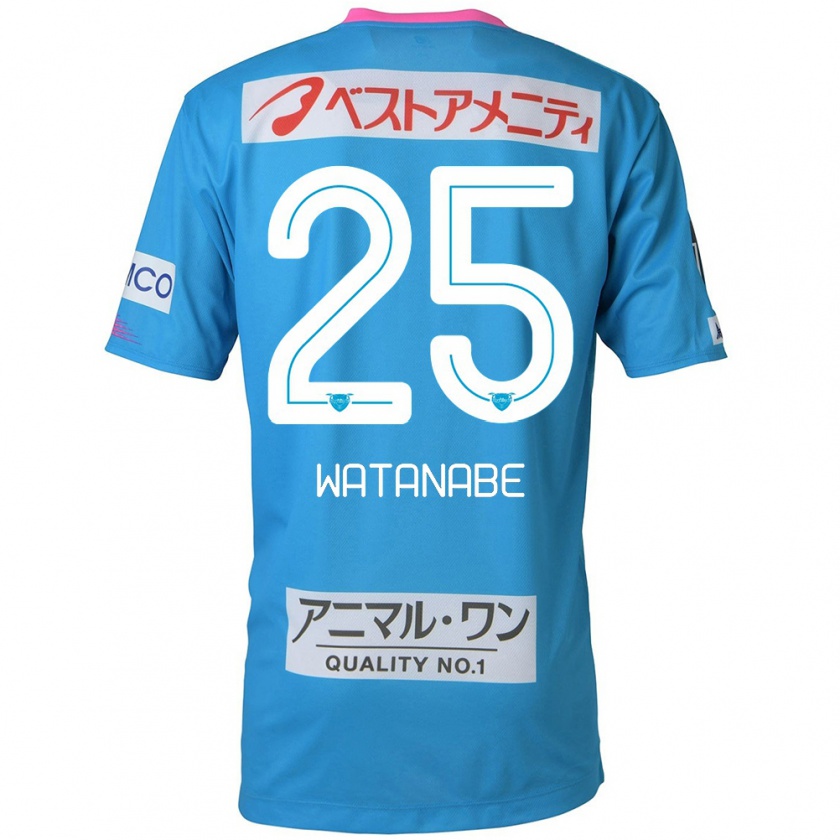 Kandiny Heren Ryohei Watanabe #25 Blauw Roze Thuisshirt Thuistenue 2024/25 T-Shirt