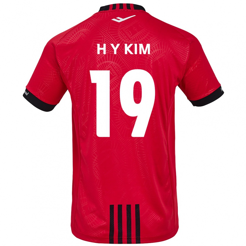 Kandiny Uomo Maglia Yong-Hyuk Kim #19 Rosso Nero Kit Gara Home 2024/25 Maglietta