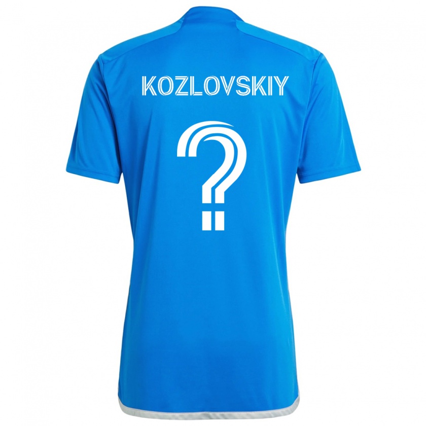 Kandiny Hombre Camiseta Sergei Kozlovskiy #0 Azul Blanco 1ª Equipación 2024/25 La Camisa