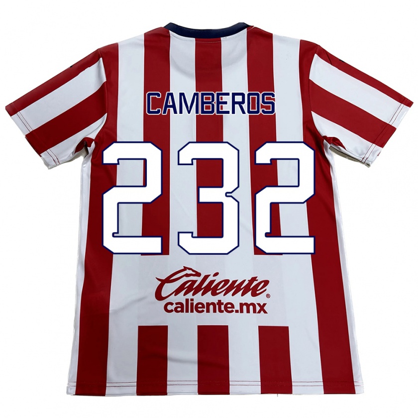 Kandiny Heren Hugo Camberos #232 Rood Wit Thuisshirt Thuistenue 2024/25 T-Shirt