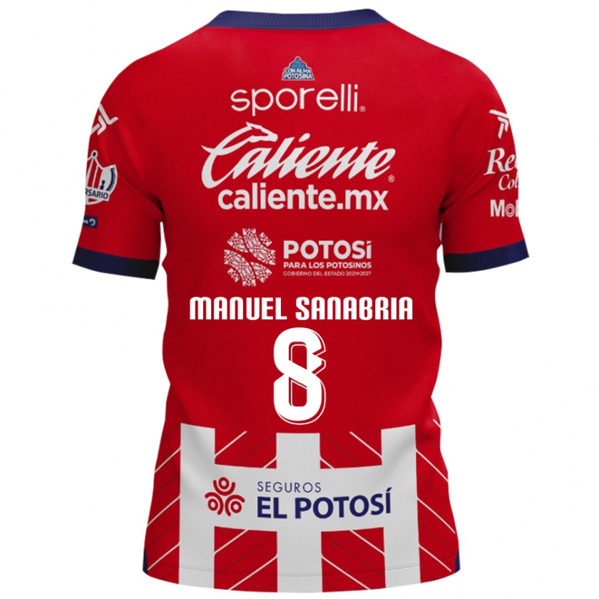 Kandiny Hombre Camiseta Juan Manuel Sanabria #8 Rojo Blanco 1ª Equipación 2024/25 La Camisa México